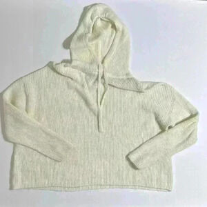 Banana Republic Hooded Cream Cropped Knit Sweater